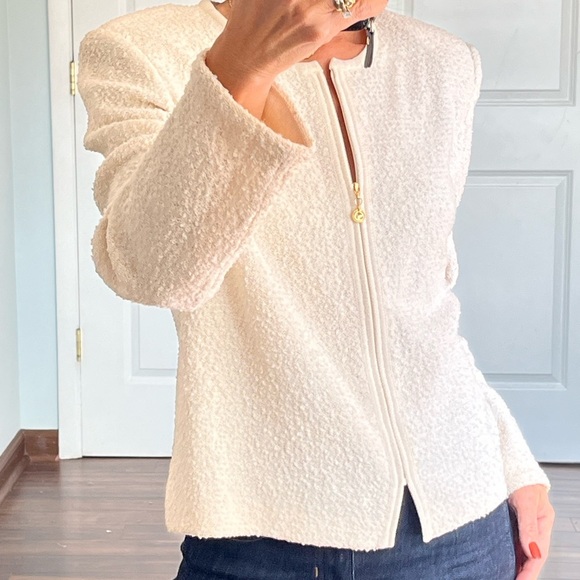 St.John Collection by Marie Gray boucle ivory ladies jacket size 10 - Picture 6 of 13